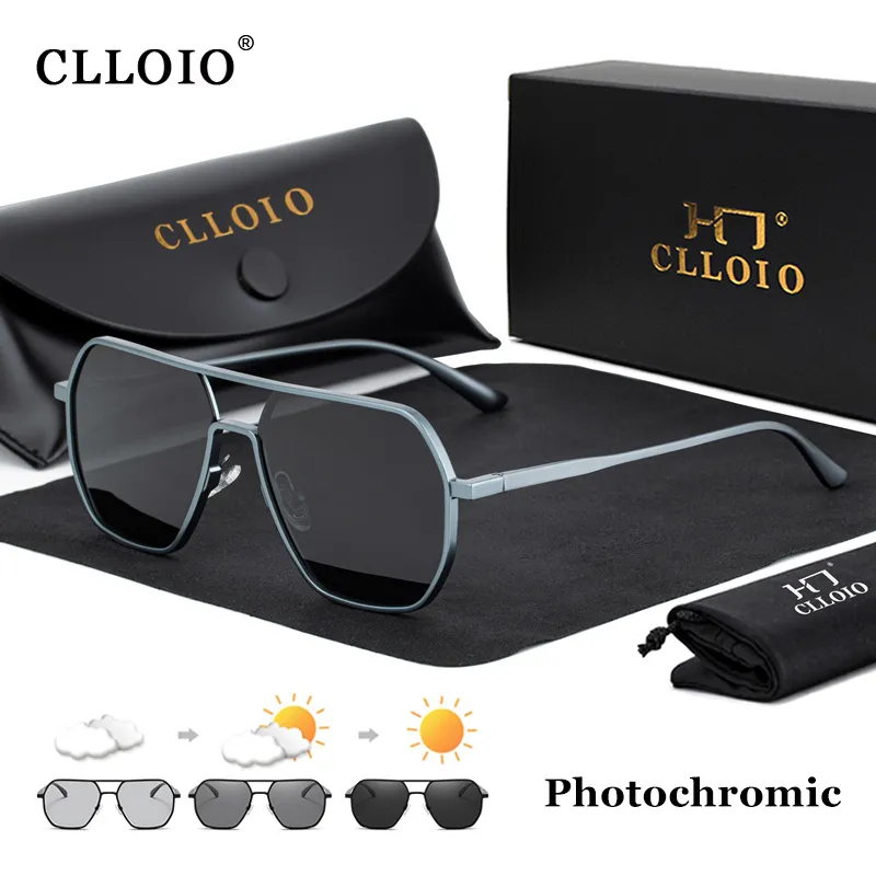 Sunglasses Aviator Polarized - CLLOIO New Fashion Aluminum Photochromic Sunglasses