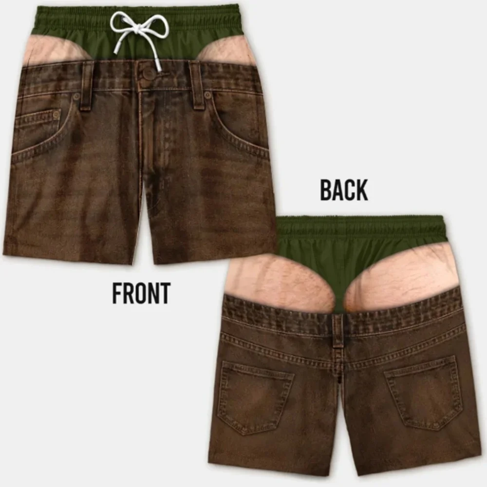 Men's 3D Denim Print Swim Trun - Trunks Board Surf recension och pris