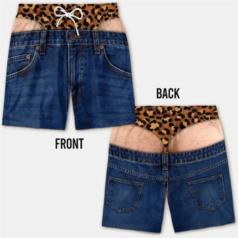 Men's 3D Denim Print Swim Trun - Trunks Board Surf recension och pris